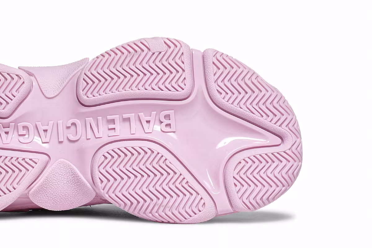 Balenciaga Women's Triple S Sneaker Allover Logo - Pink, view 6