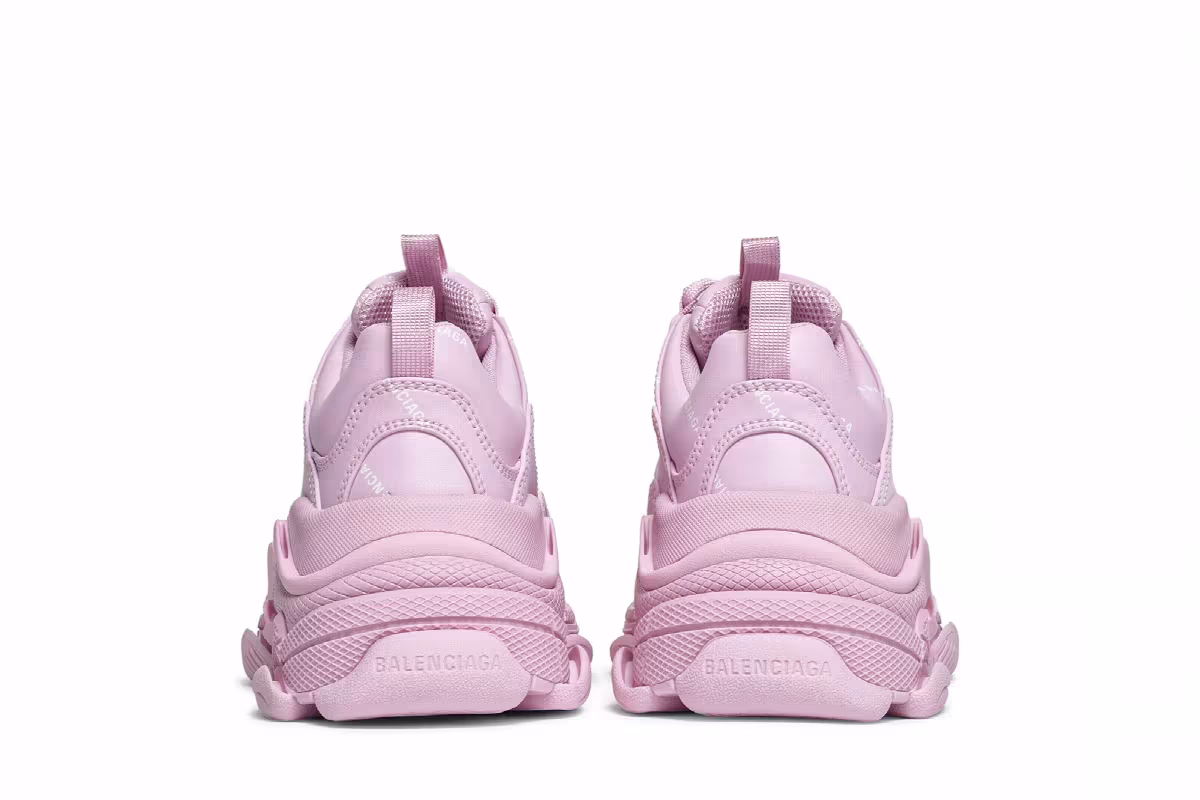 Balenciaga Women's Triple S Sneaker Allover Logo - Pink, view 7