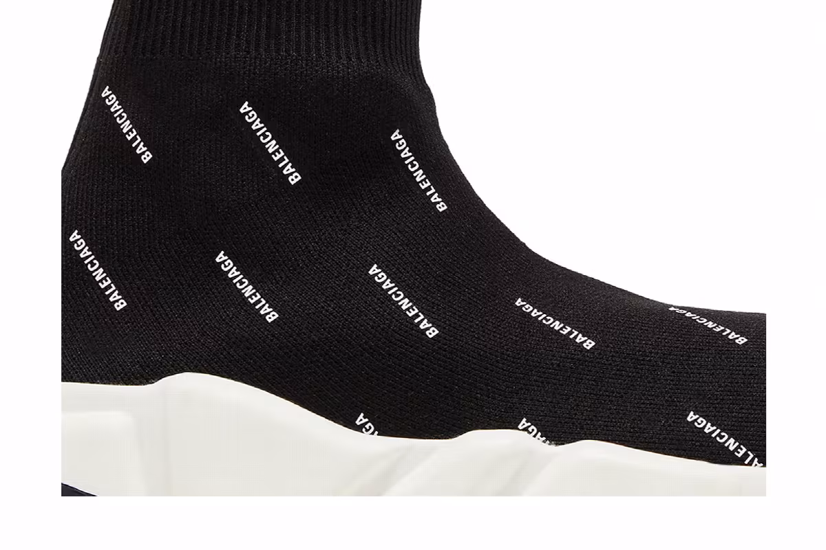 Balenciaga Women's Speed Trainer Black White, view 3