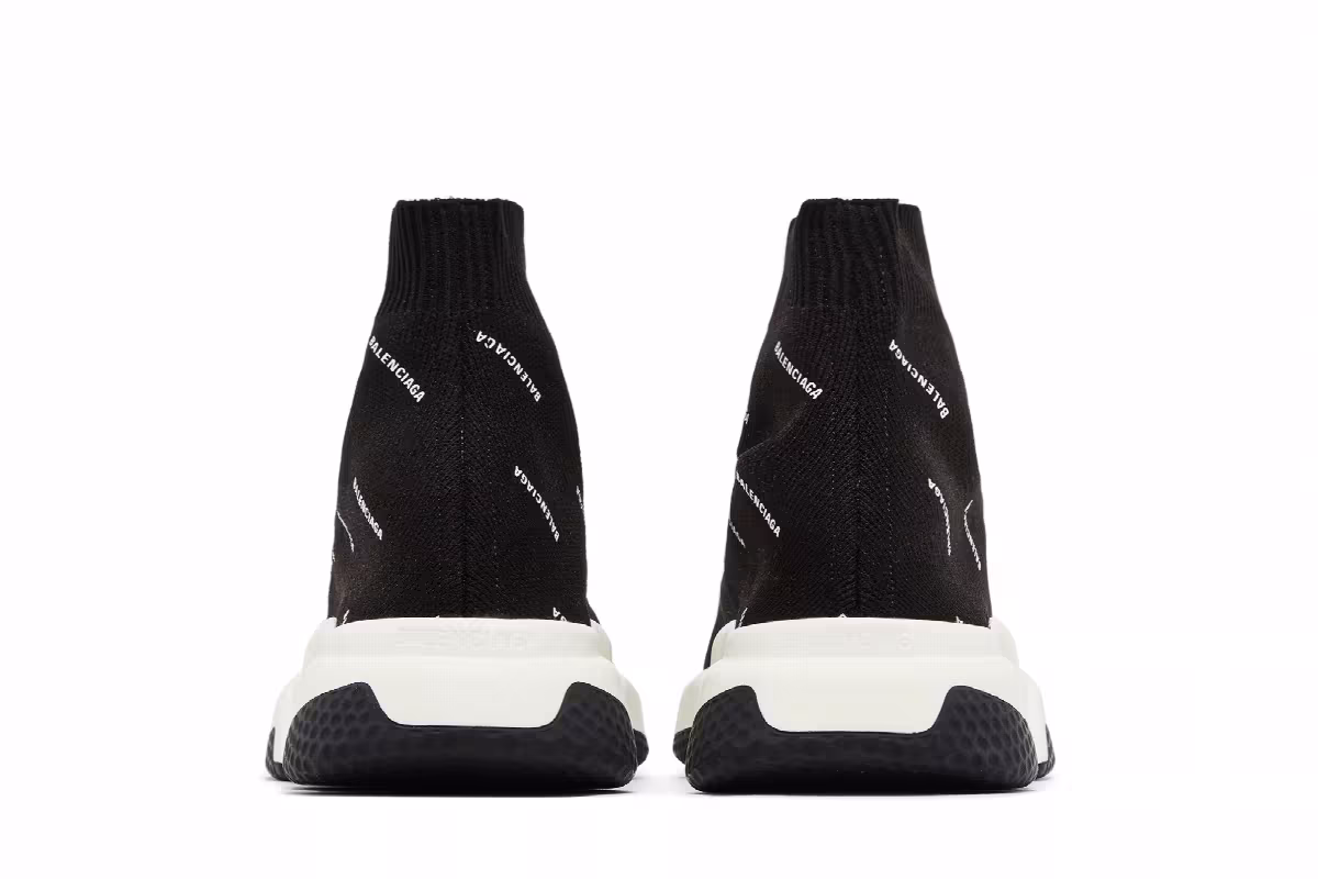 Balenciaga Women's Speed Trainer Black White, view 7
