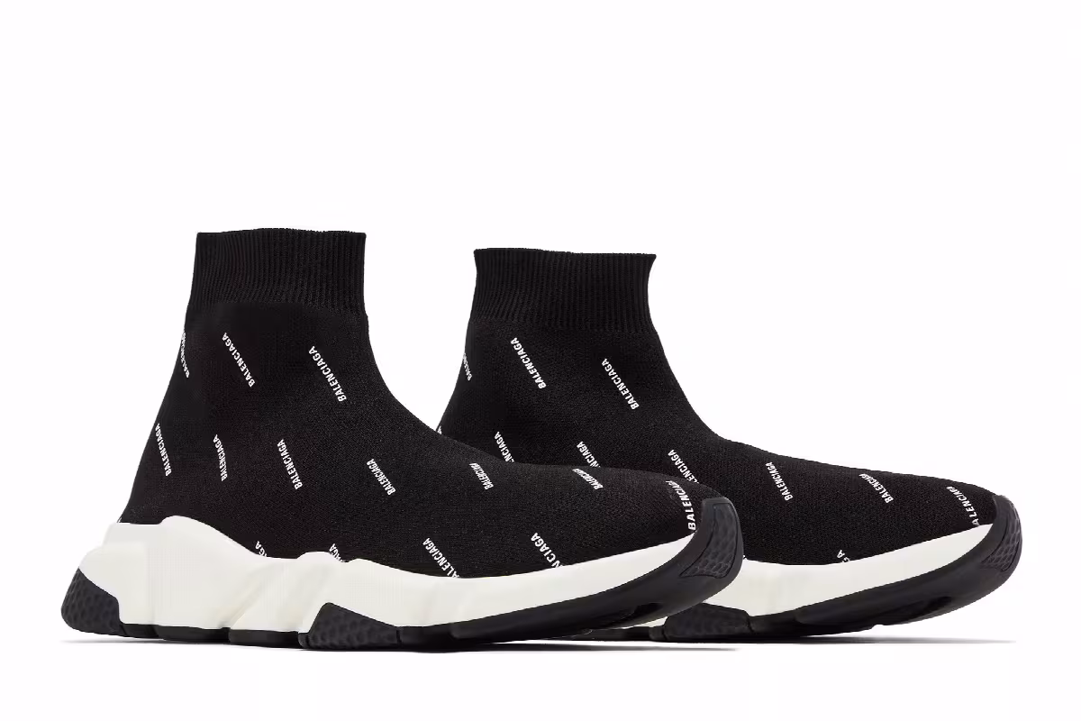 Balenciaga Women's Speed Trainer Black White, view 9
