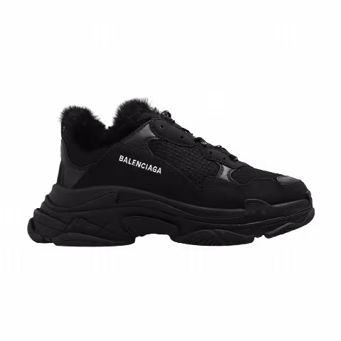 Balenciaga Triple S Sneaker 'Faux Fur - Black'