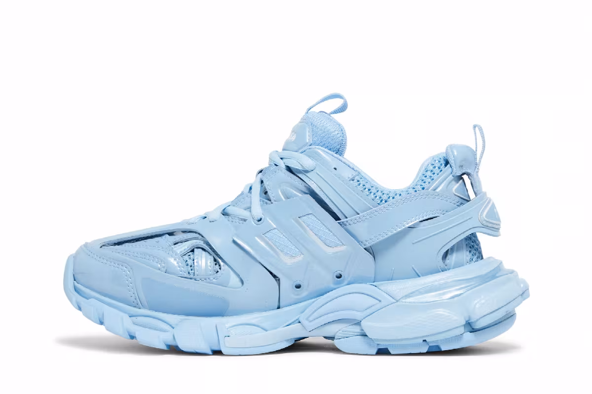 Balenciaga Women's Track Sneaker Metallic Indigo, view 4