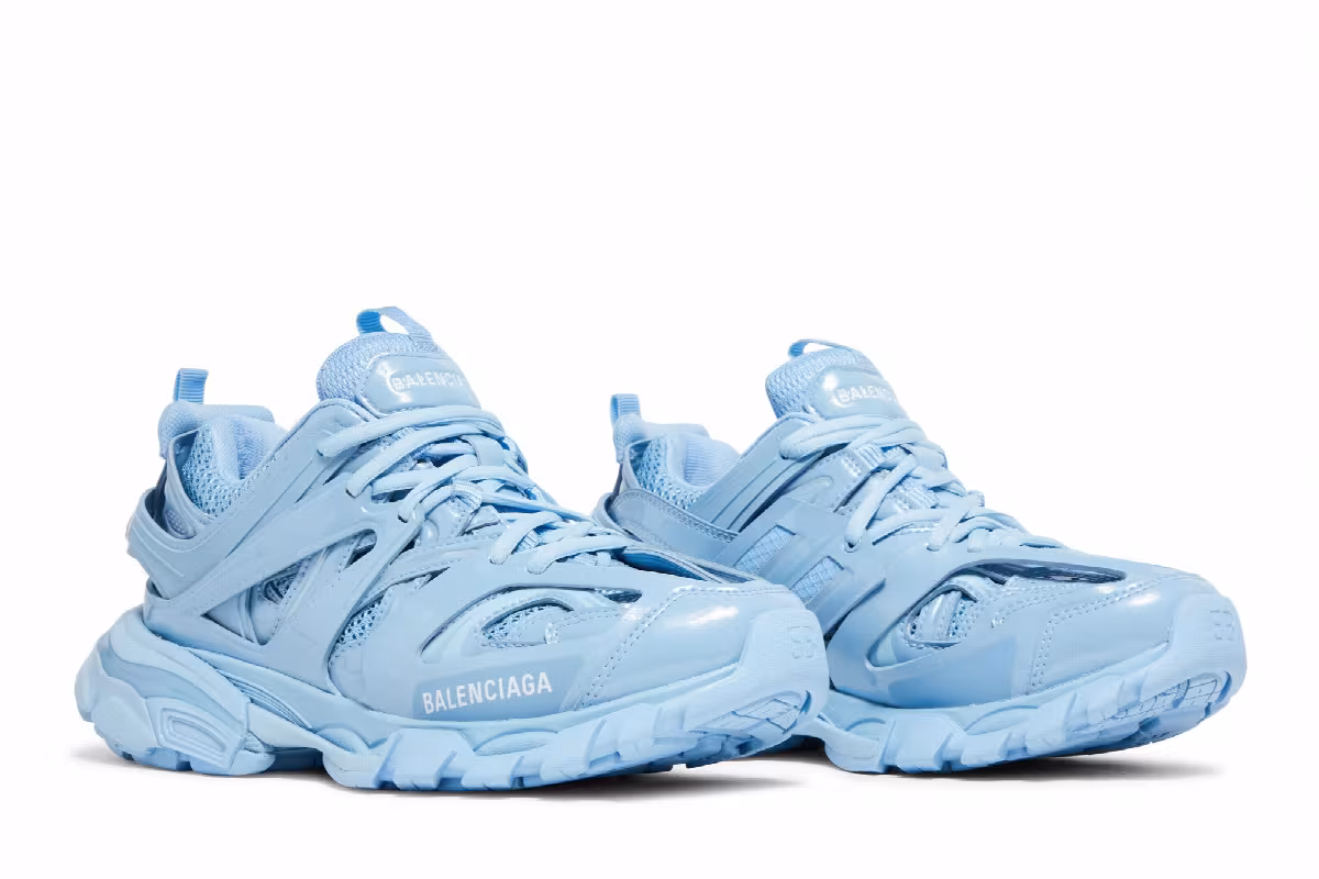 Balenciaga Women's Track Sneaker Metallic Indigo, view 9