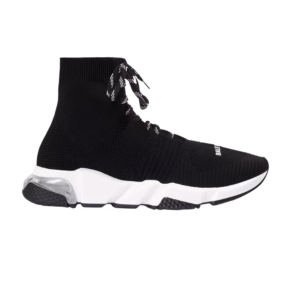 Balenciaga Speed Lace-Up Clear Sole Black White