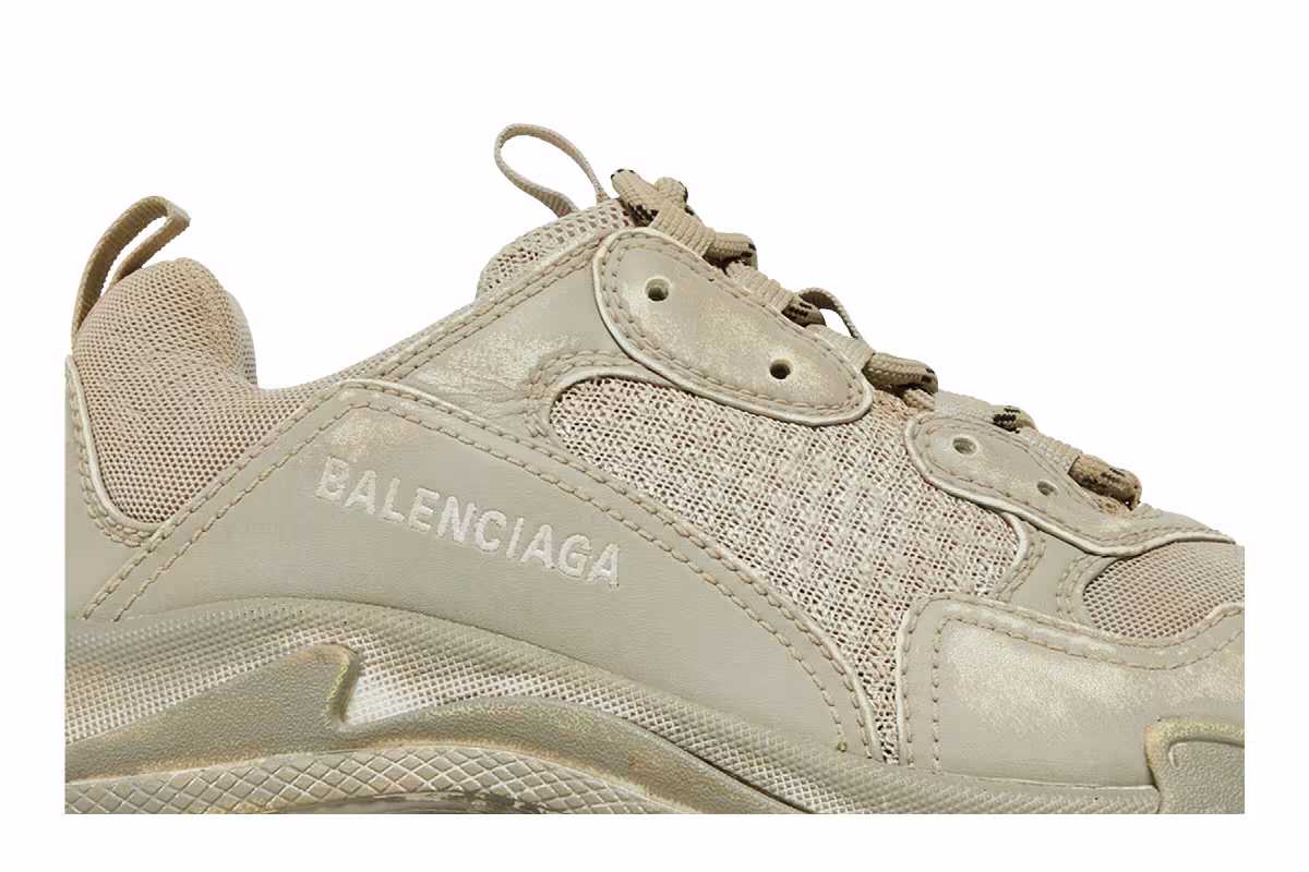 Balenciaga Women's Triple S Sneaker Light Beige Faded, view 3