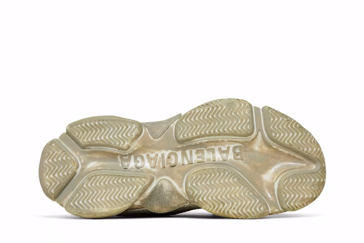 Balenciaga Women's Triple S Sneaker Light Beige Faded, view 5