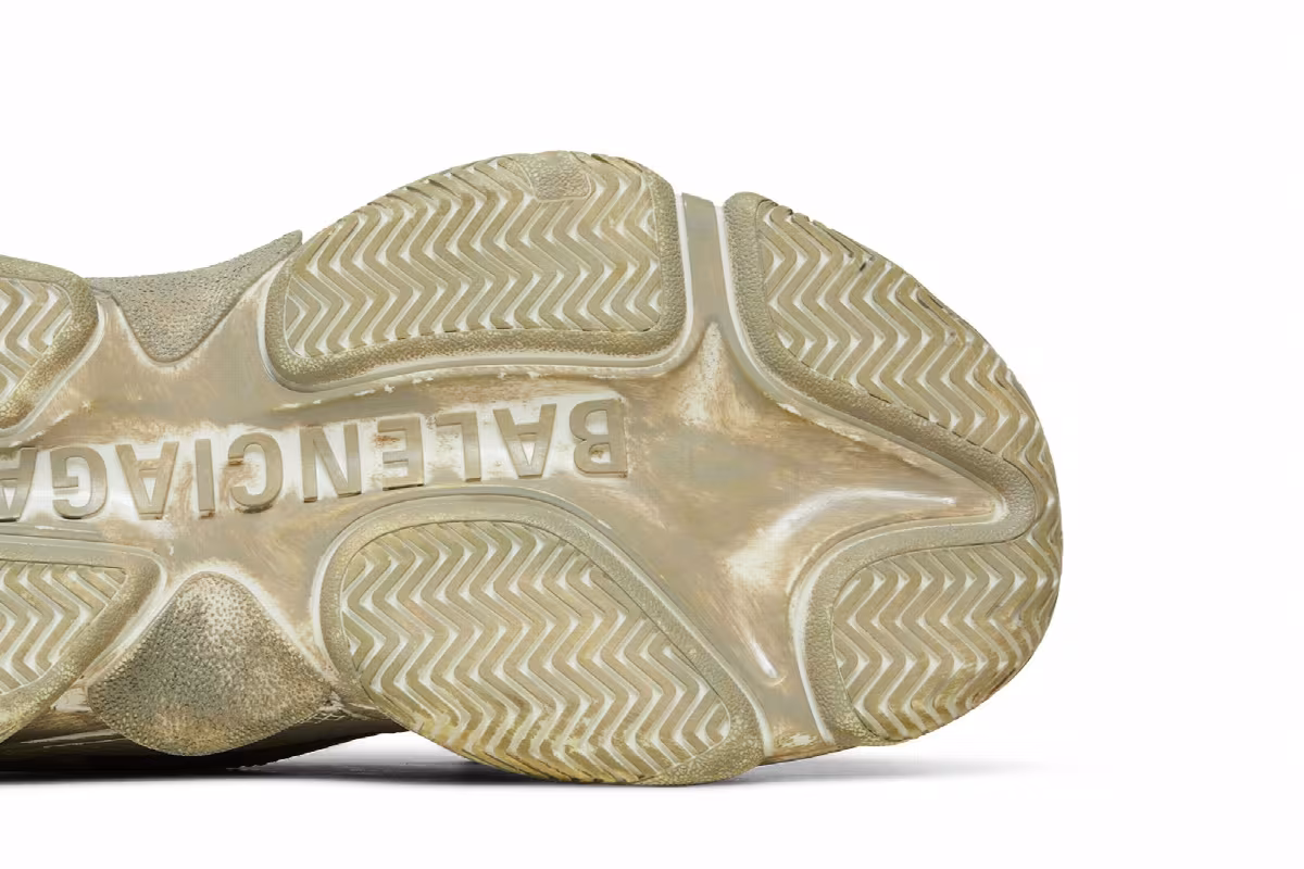 Balenciaga Women's Triple S Sneaker Light Beige Faded, view 6