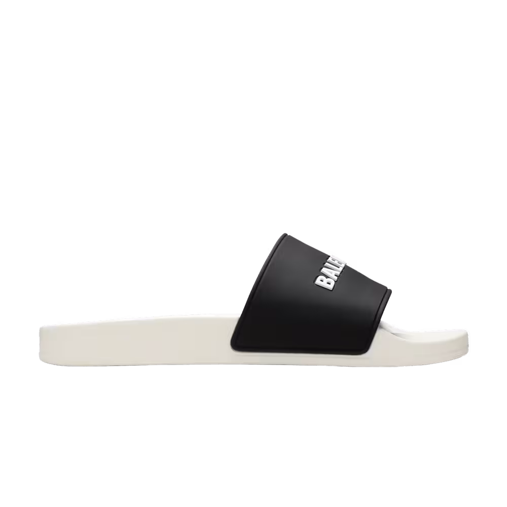 Balenciaga Pool Slides White Black