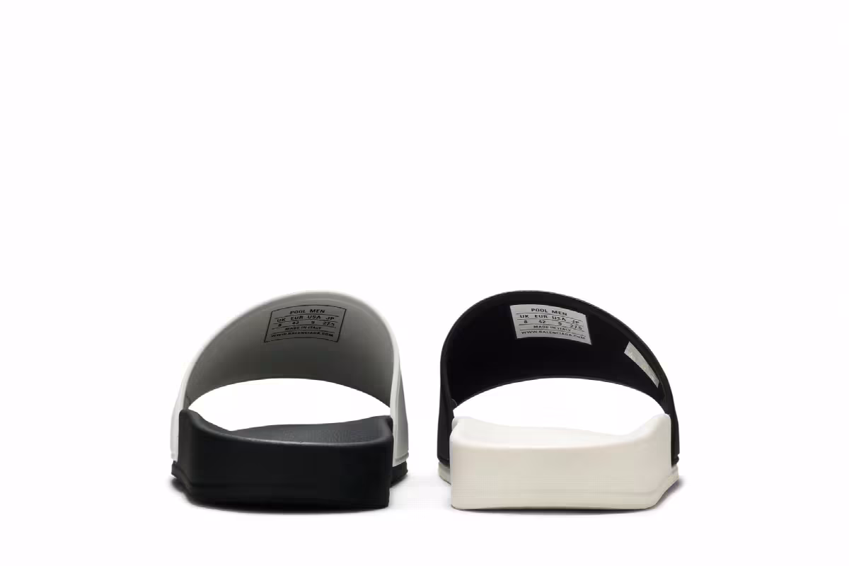 Balenciaga Pool Slides White Black, view 7