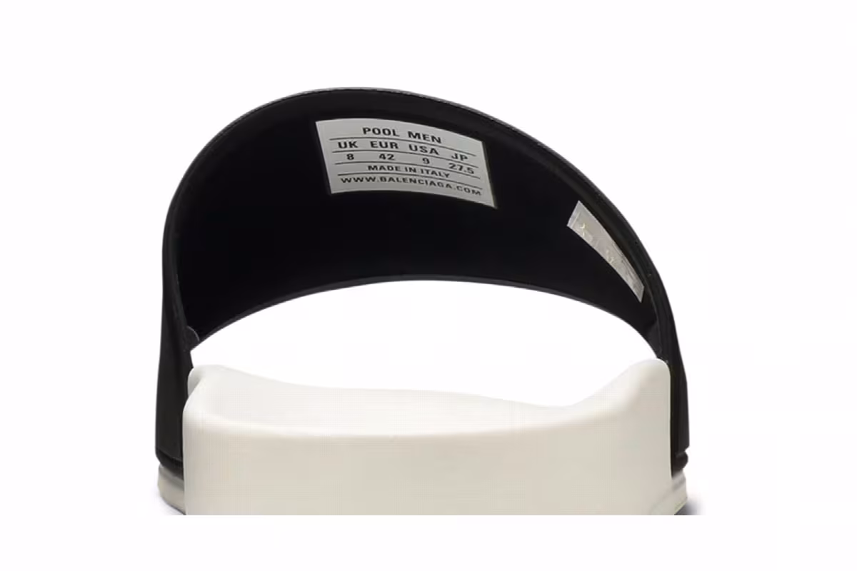 Balenciaga Pool Slides White Black, view 8