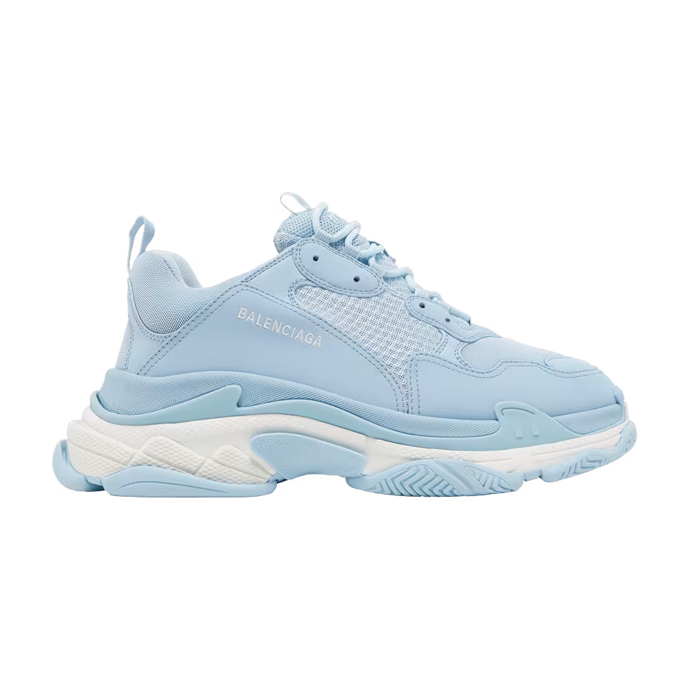 Balenciaga Triple S Sneaker Allover Logo - Light Blue