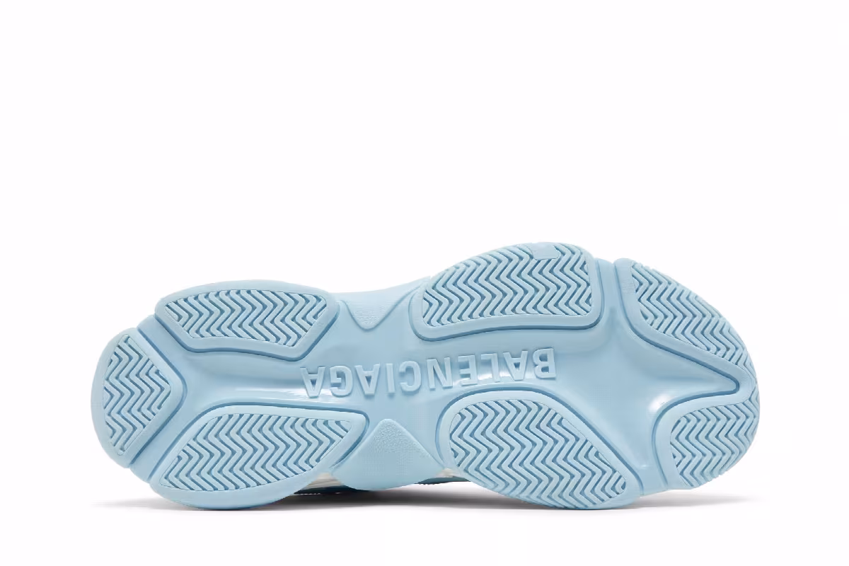 Balenciaga Triple S Sneaker Allover Logo - Light Blue, view 5