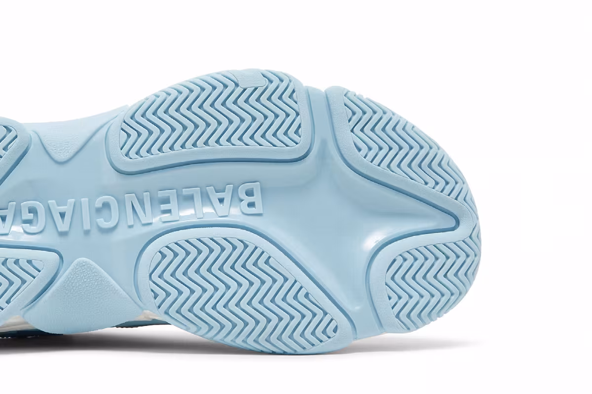 Balenciaga Triple S Sneaker Allover Logo - Light Blue, view 6