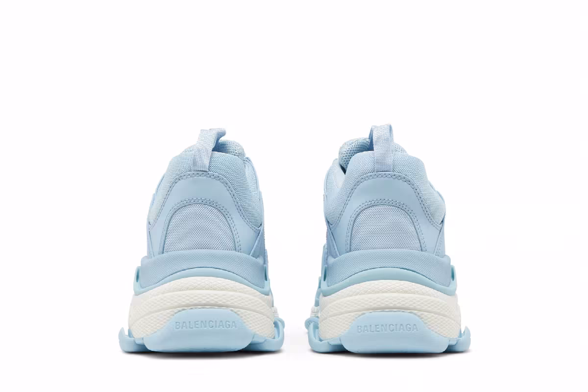 Balenciaga Triple S Sneaker Allover Logo - Light Blue, view 7