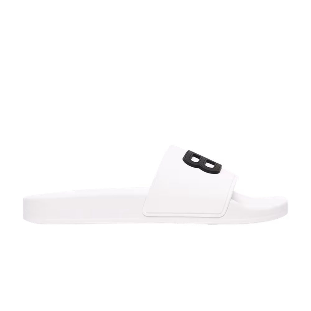 Balenciaga Women's Pool Slides White Black