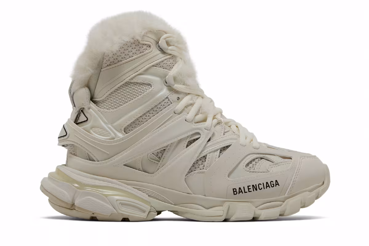 Balenciaga Women's Track Hike Faux Fur - Beige, view 2