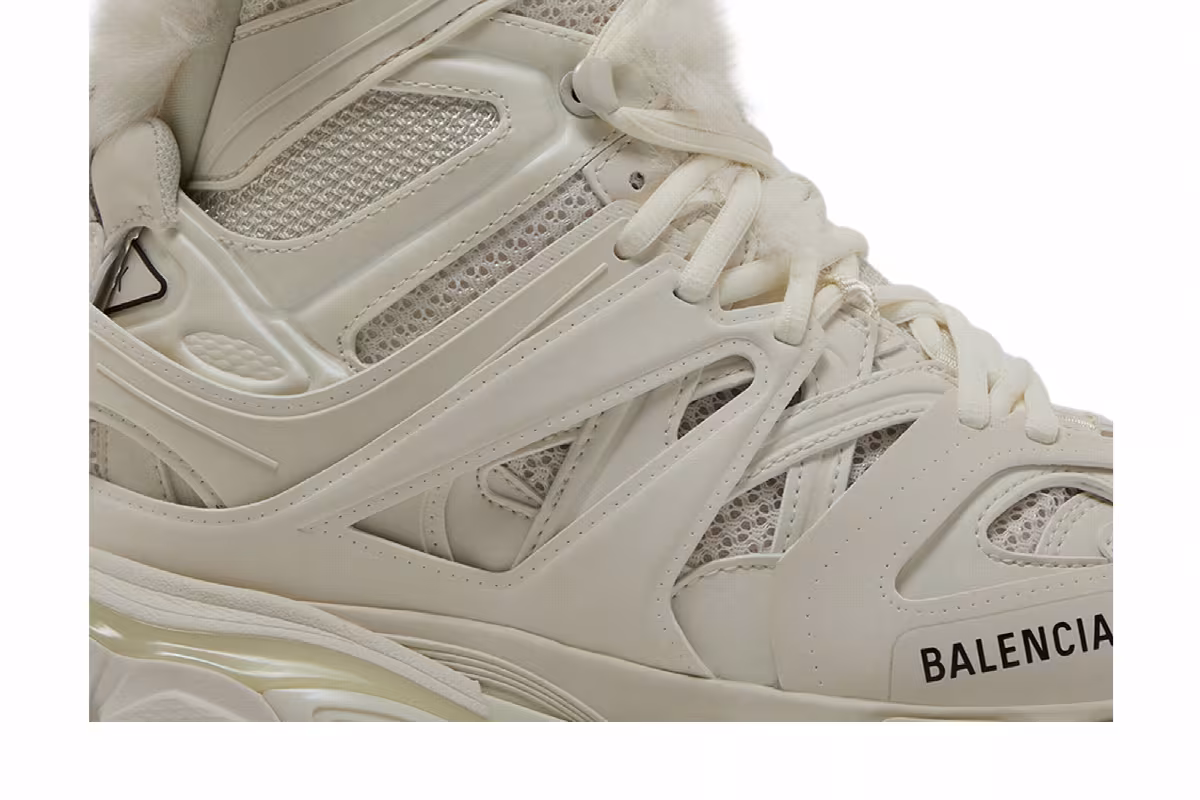 Balenciaga Women's Track Hike Faux Fur - Beige, view 3