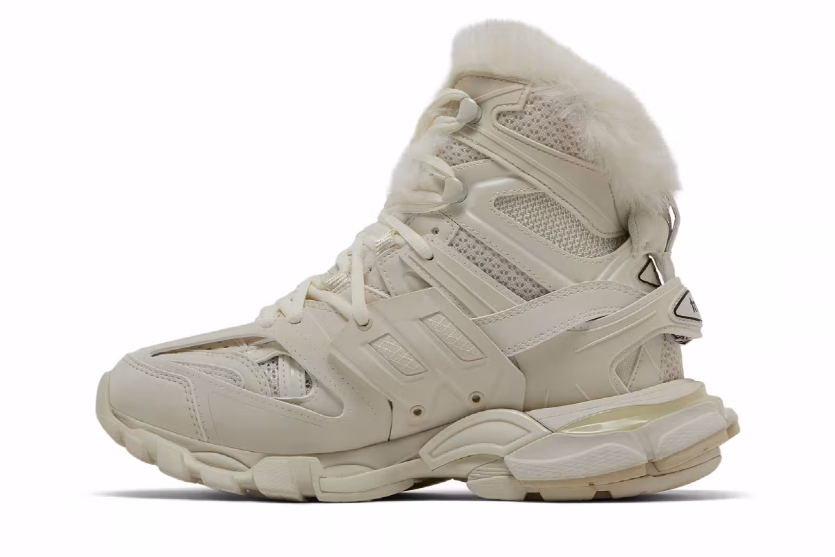Balenciaga Women's Track Hike Faux Fur - Beige, view 4