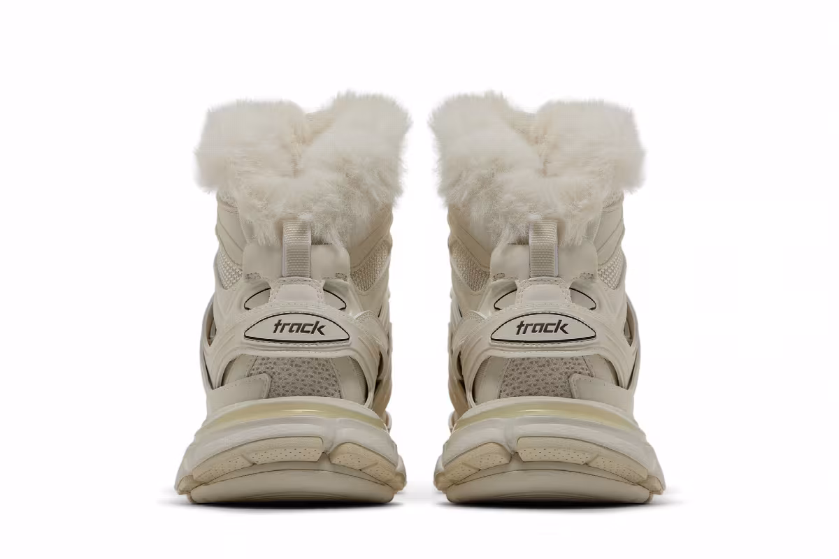 Balenciaga Women's Track Hike Faux Fur - Beige, view 7