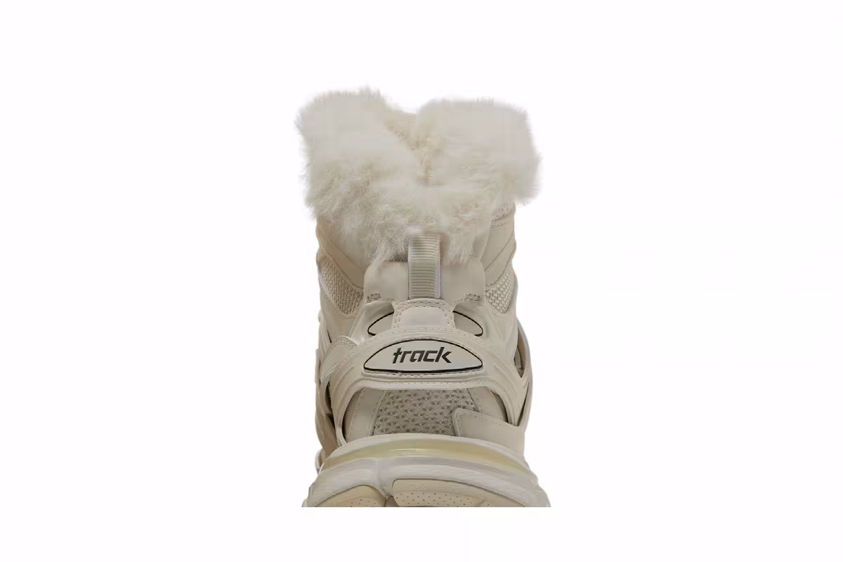Balenciaga Women's Track Hike Faux Fur - Beige, view 8