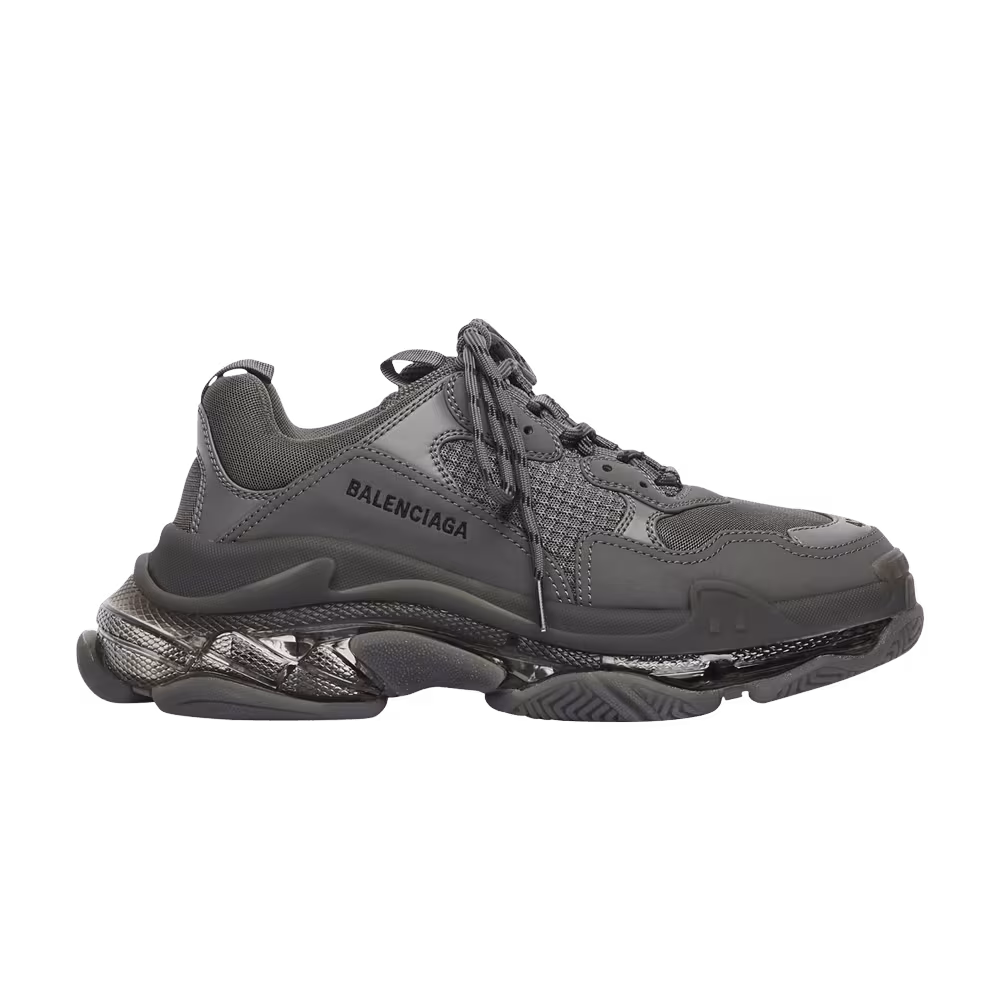 Balenciaga Women's Triple S Sneaker Clear Sole - Grey