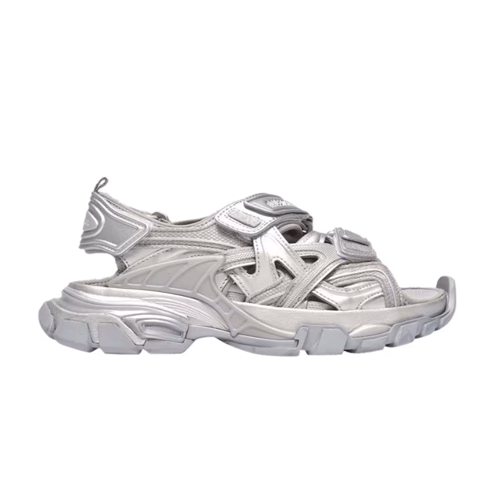 Balenciaga Women's Track Sandal Silver Metallic