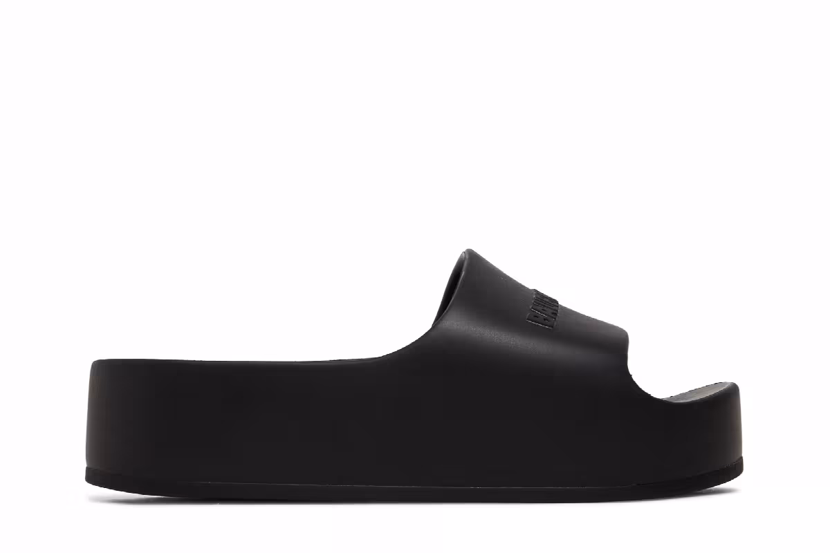 Balenciaga Women's Chunky Slides Black, view 2