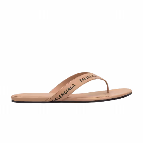 Balenciaga Wmns Flip Flop Slides 'Allover Logo - Beige'