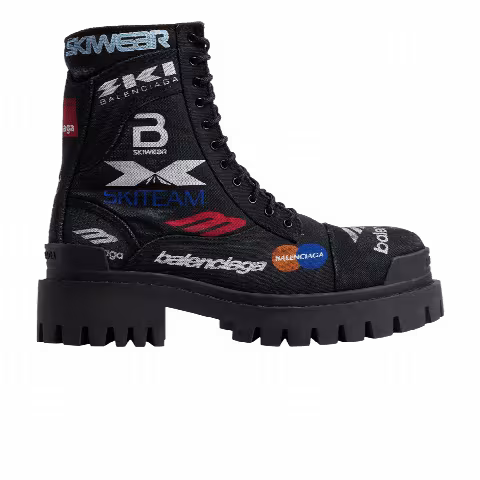 Balenciaga Combat Strike Boot 'Worn-Out - Black Allover Print'