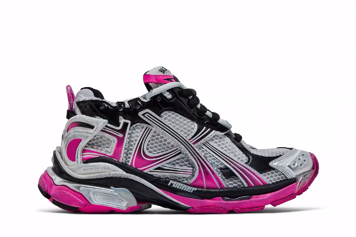 Balenciaga Women's Runner Sneaker Gradient - White Pink Black, view 2