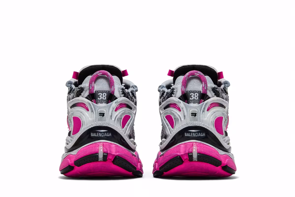 Balenciaga Women's Runner Sneaker Gradient - White Pink Black, view 7