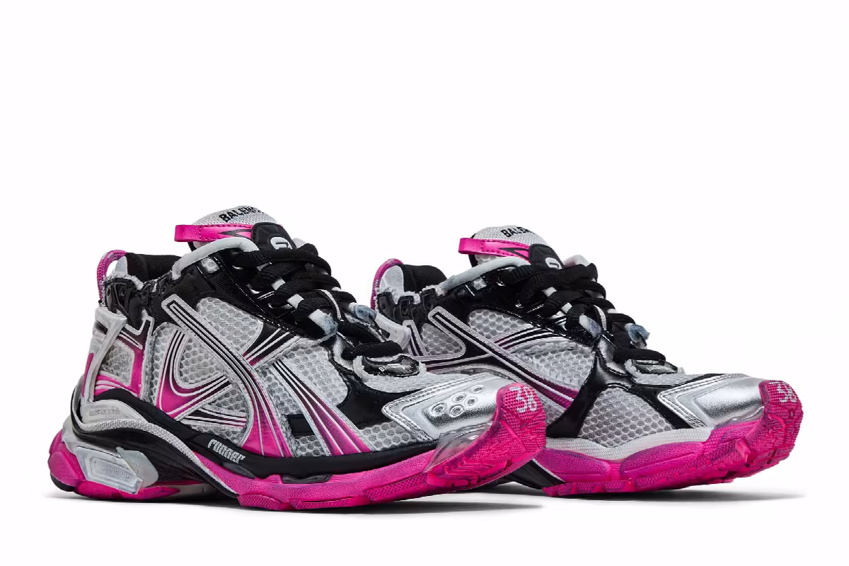 Balenciaga Women's Runner Sneaker Gradient - White Pink Black, view 9