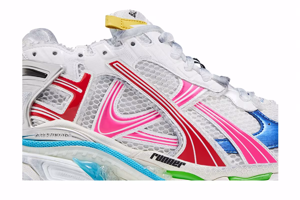 Balenciaga Runner Sneaker Worn-Out - White Multi-Color, view 3