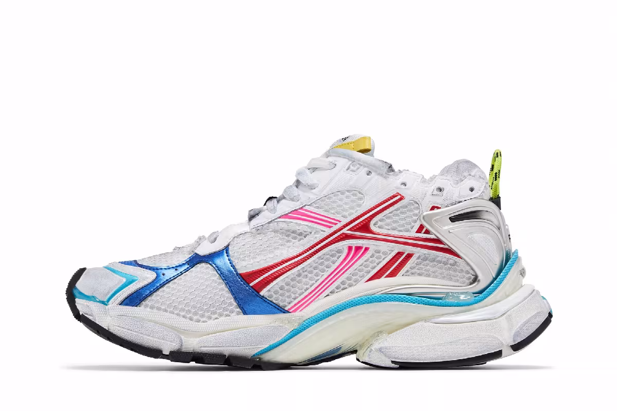 Balenciaga Runner Sneaker Worn-Out - White Multi-Color, view 4