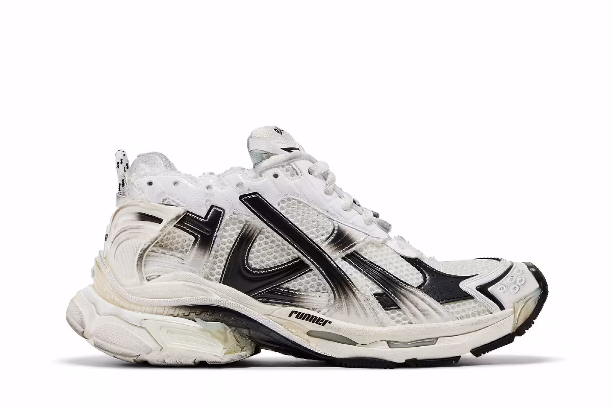 Balenciaga Runner Sneaker Gradient - White Black, view 2