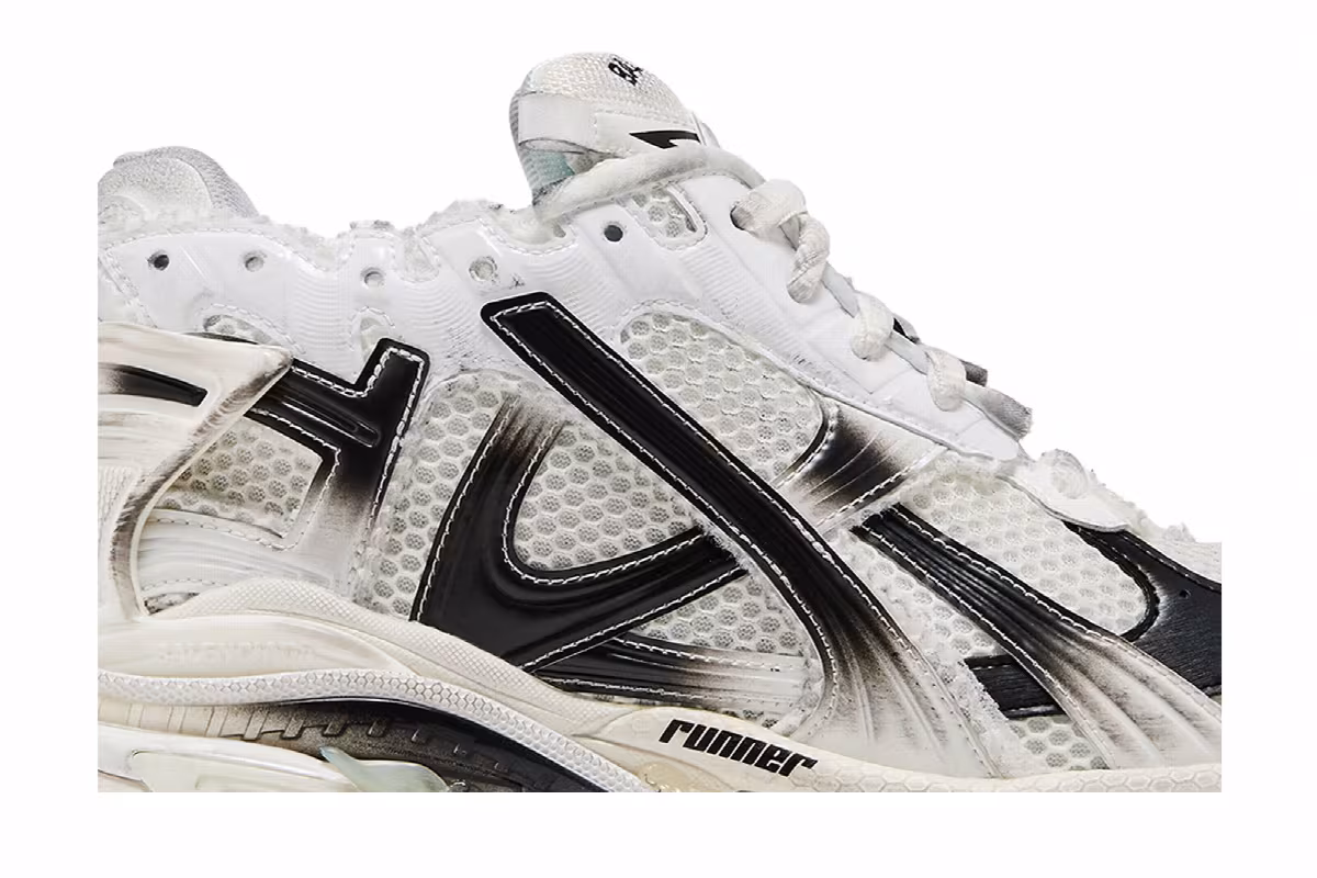 Balenciaga Runner Sneaker Gradient - White Black, view 3