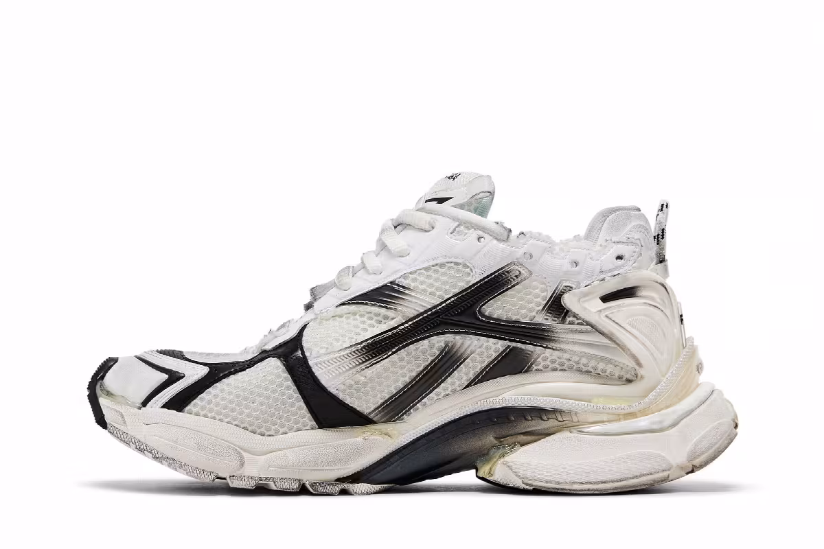 Balenciaga Runner Sneaker Gradient - White Black, view 4