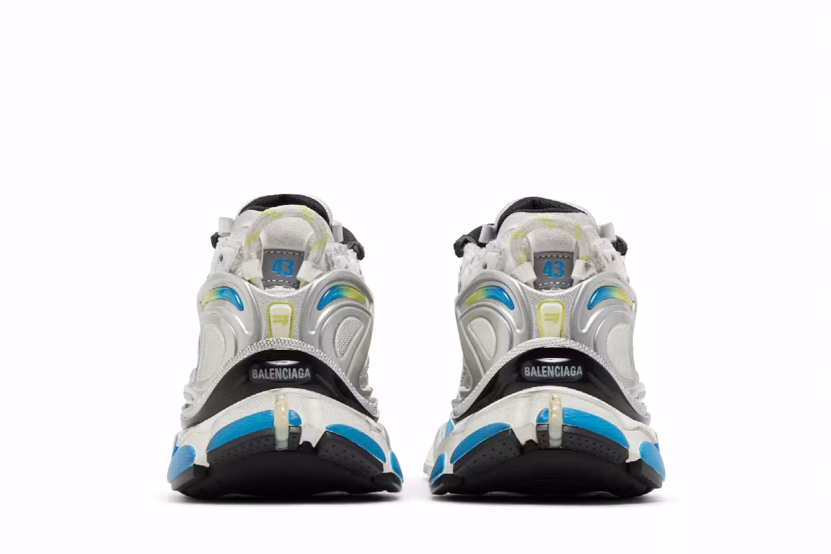 Balenciaga Runner Sneaker White Yellow Blue, view 7