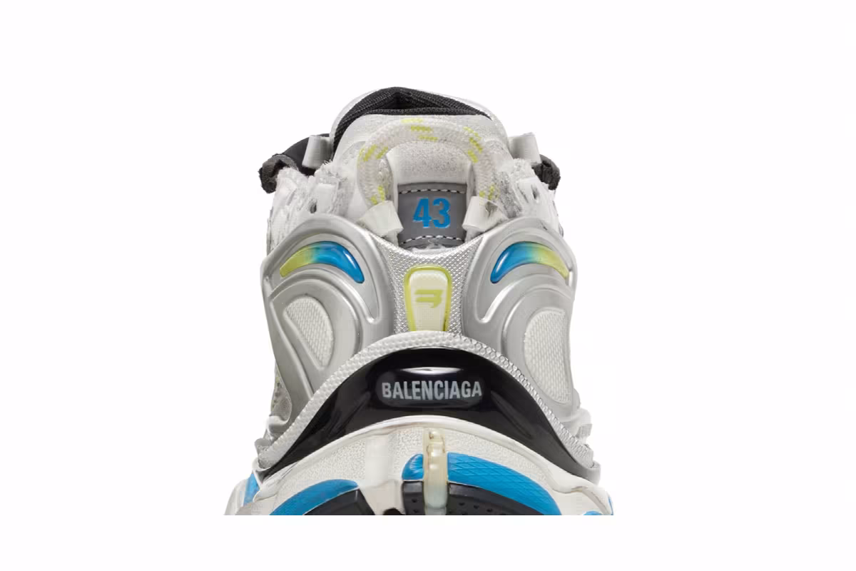Balenciaga Runner Sneaker White Yellow Blue, view 8