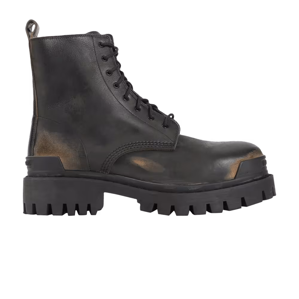 Balenciaga Strike Boot Worn-Out - Black Brown