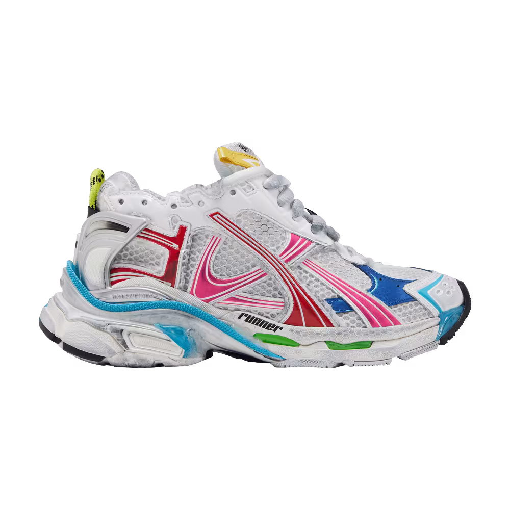 Balenciaga Women's Runner Sneaker Worn-Out - White Multi-Color