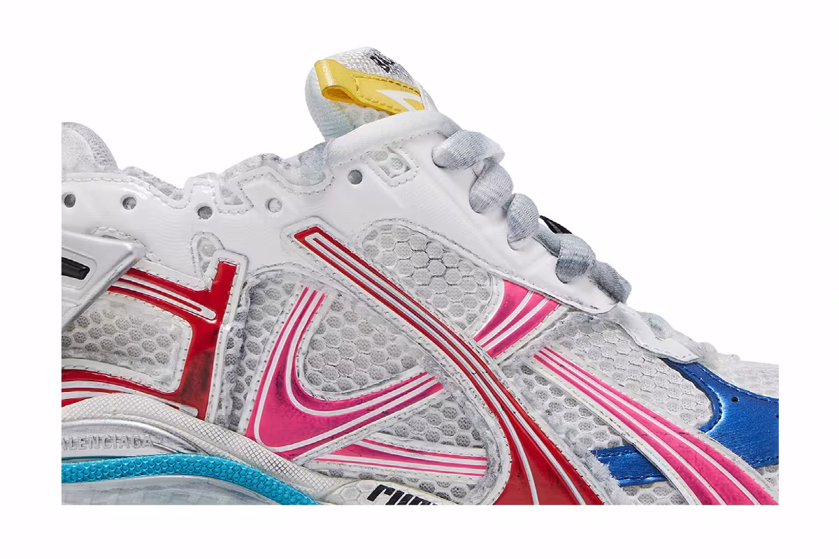 Balenciaga Women's Runner Sneaker Worn-Out - White Multi-Color, view 3