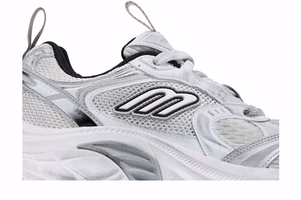 Balenciaga Women's 10XL Sneaker Worn-Out - White Black, view 3