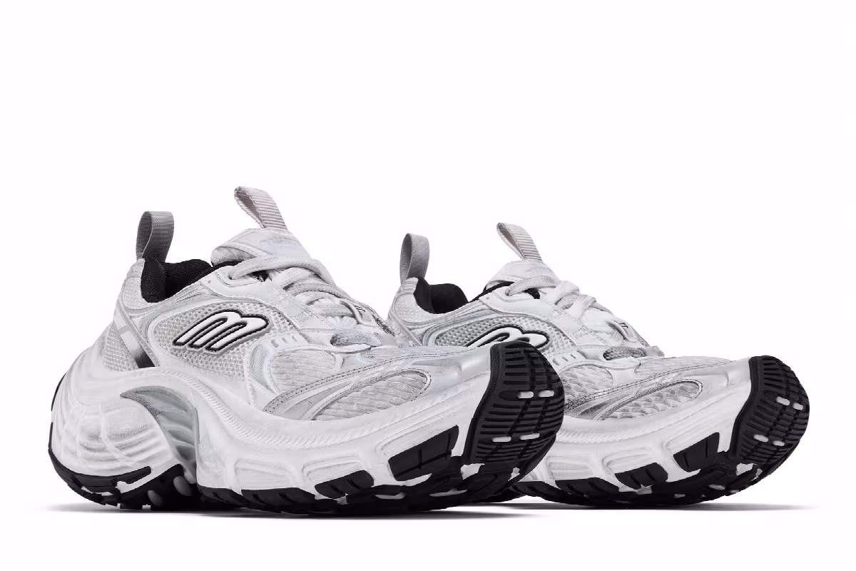 Balenciaga Women's 10XL Sneaker Worn-Out - White Black, view 9