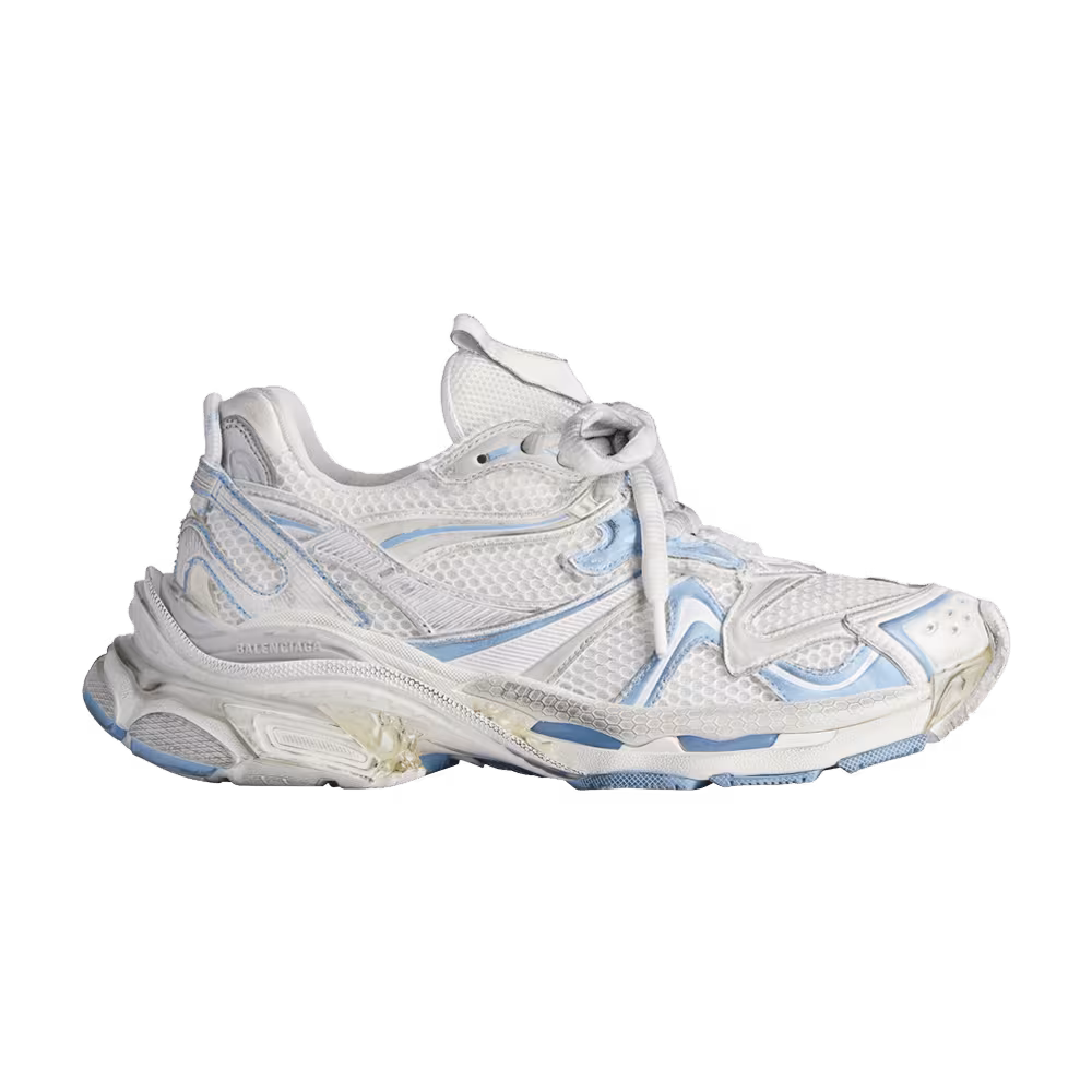 Balenciaga Women's Runner Sneaker White Light Blue