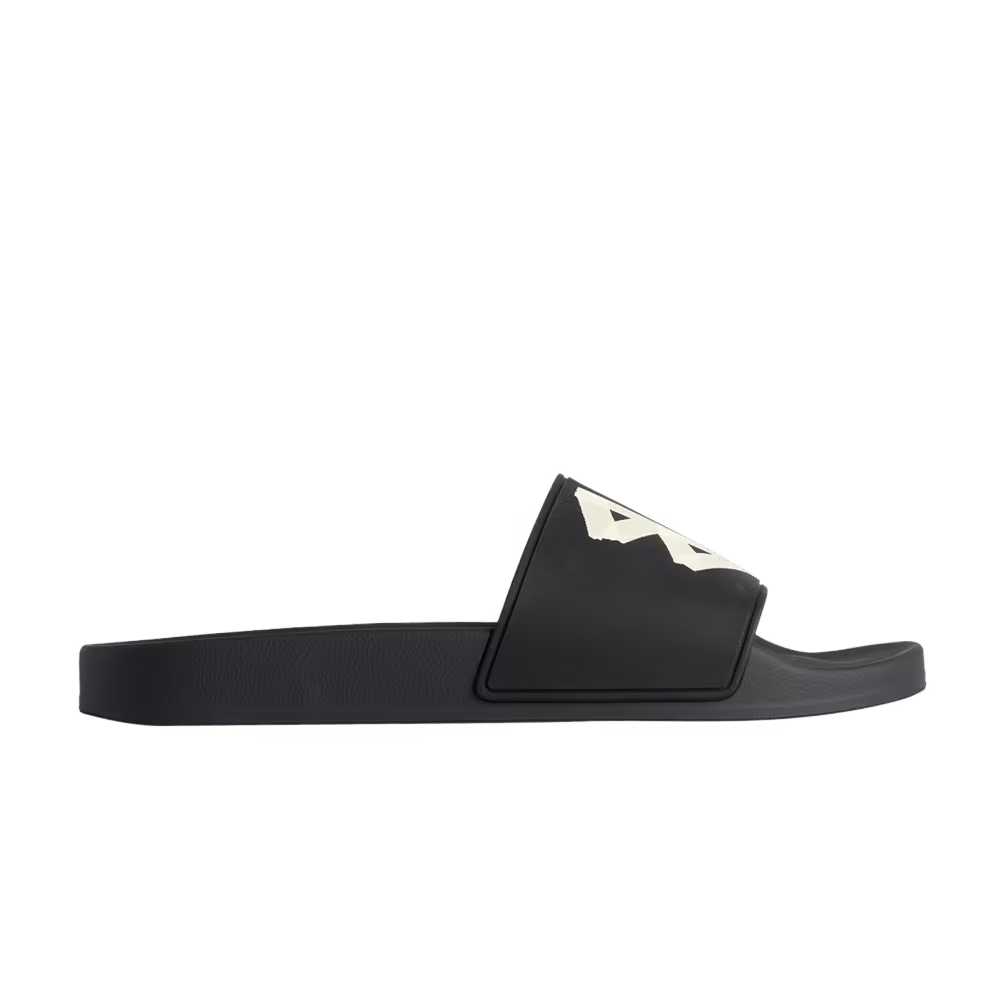 Balenciaga Pool Slides Tape Type Logo - Black Yellow
