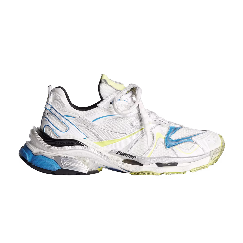 Balenciaga Runner Sneaker Worn-Out - White Yellow Blue