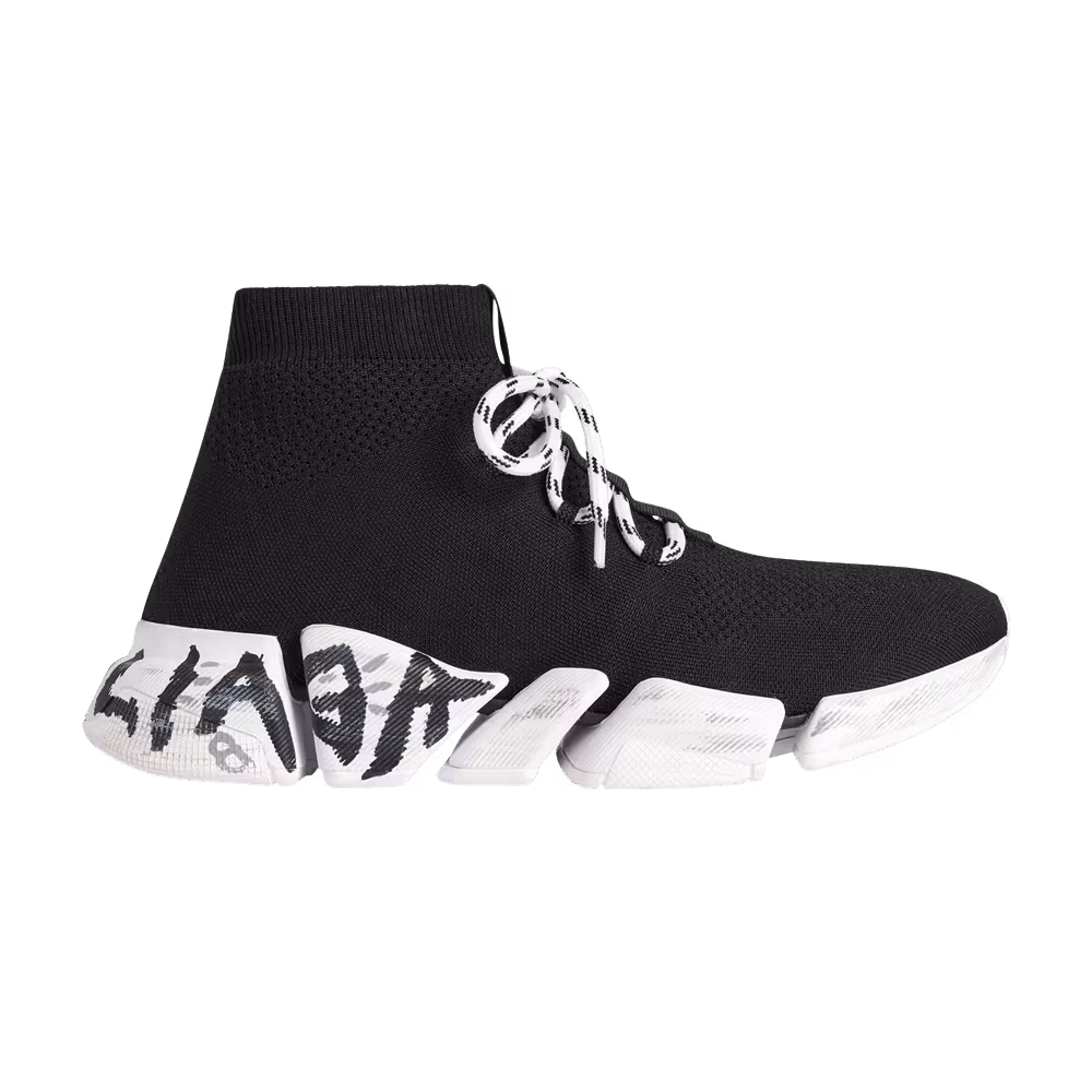 Balenciaga Speed 2.0 Lace-Up Sneaker Graffiti - Black