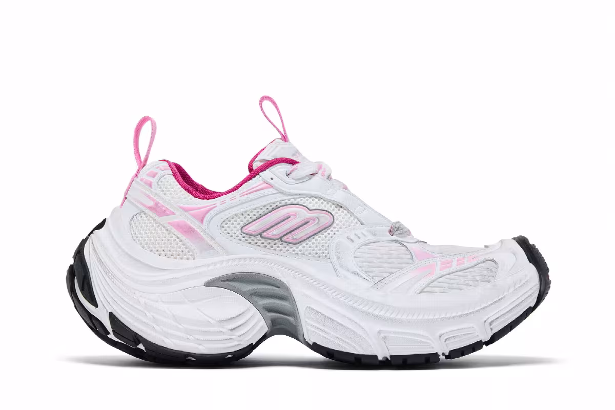 Balenciaga Women's 6XL Sneaker Worn-Out - White Light Pink, view 2